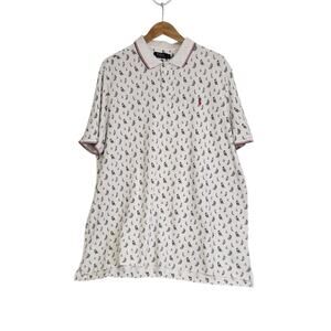 Polo Ralph Lauren White Navy Blue Sailboats Nautical Short Sleeve Polo Shirt XXL